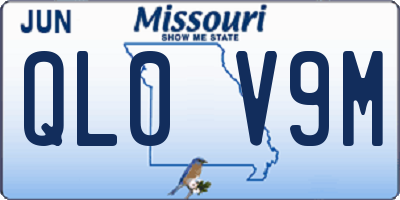 MO license plate QL0V9M