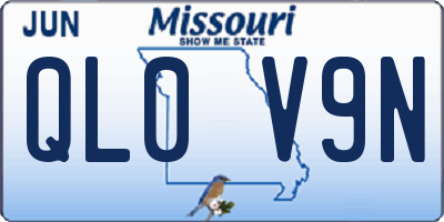 MO license plate QL0V9N