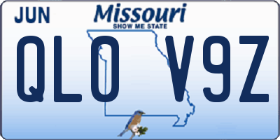 MO license plate QL0V9Z