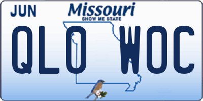 MO license plate QL0W0C