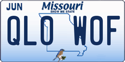 MO license plate QL0W0F