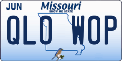 MO license plate QL0W0P