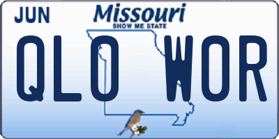 MO license plate QL0W0R