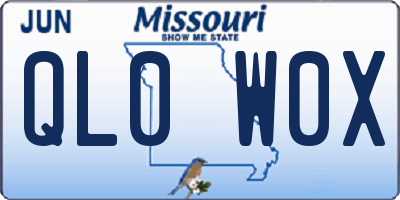 MO license plate QL0W0X