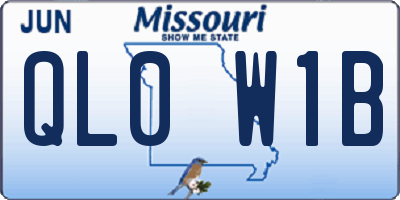 MO license plate QL0W1B