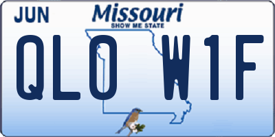 MO license plate QL0W1F