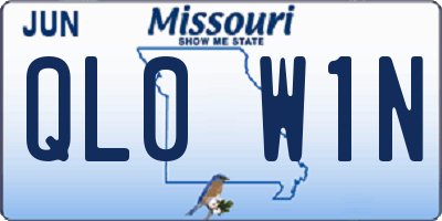 MO license plate QL0W1N