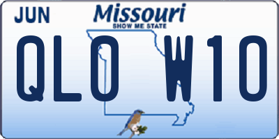 MO license plate QL0W1O