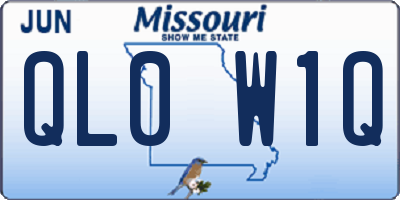 MO license plate QL0W1Q