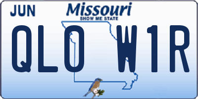 MO license plate QL0W1R
