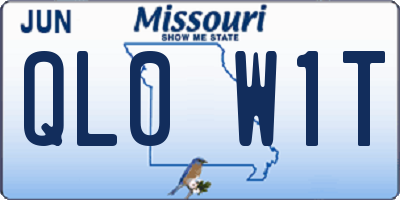MO license plate QL0W1T