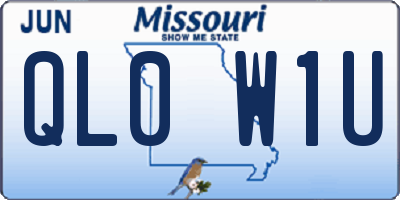 MO license plate QL0W1U