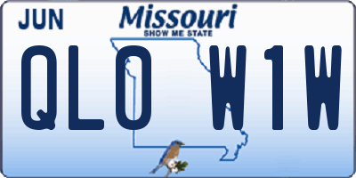 MO license plate QL0W1W