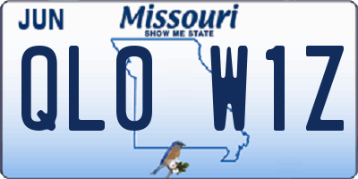 MO license plate QL0W1Z