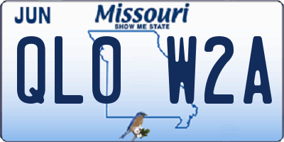 MO license plate QL0W2A