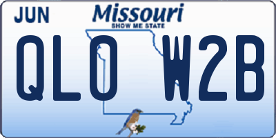 MO license plate QL0W2B