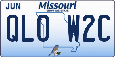 MO license plate QL0W2C