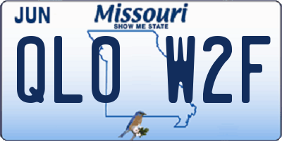 MO license plate QL0W2F