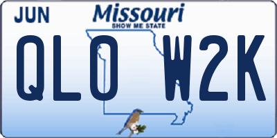 MO license plate QL0W2K