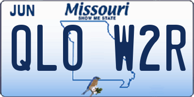 MO license plate QL0W2R