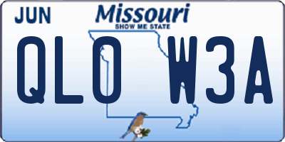 MO license plate QL0W3A