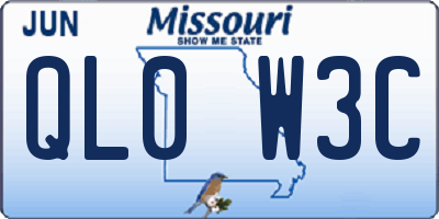 MO license plate QL0W3C