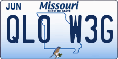 MO license plate QL0W3G