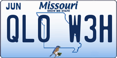 MO license plate QL0W3H