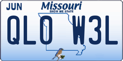 MO license plate QL0W3L