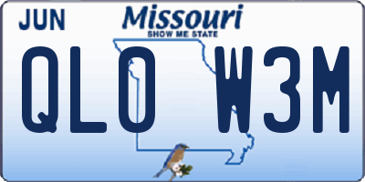 MO license plate QL0W3M