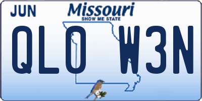 MO license plate QL0W3N