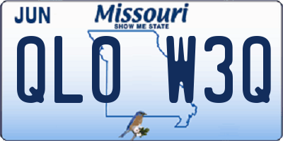 MO license plate QL0W3Q