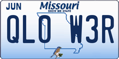 MO license plate QL0W3R