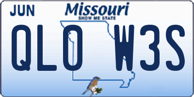 MO license plate QL0W3S