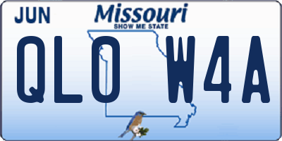 MO license plate QL0W4A