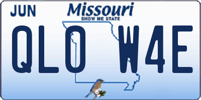 MO license plate QL0W4E