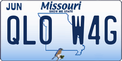 MO license plate QL0W4G
