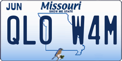 MO license plate QL0W4M