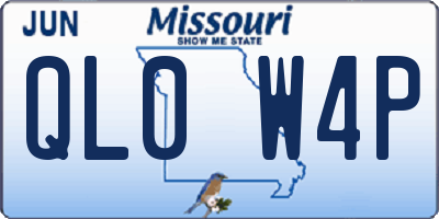 MO license plate QL0W4P