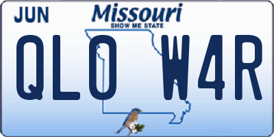 MO license plate QL0W4R