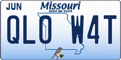 MO license plate QL0W4T