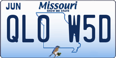 MO license plate QL0W5D
