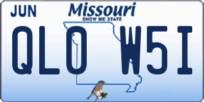 MO license plate QL0W5I