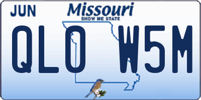MO license plate QL0W5M