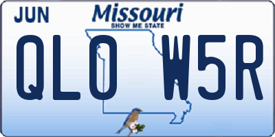 MO license plate QL0W5R