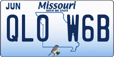 MO license plate QL0W6B