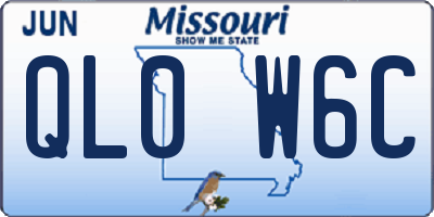 MO license plate QL0W6C