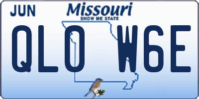 MO license plate QL0W6E