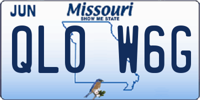 MO license plate QL0W6G