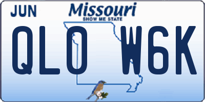 MO license plate QL0W6K